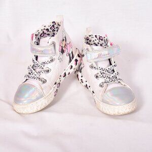 Disney Minnie Mouse High-Top Sneakers with Bow and Heart Accents 10 Toddler